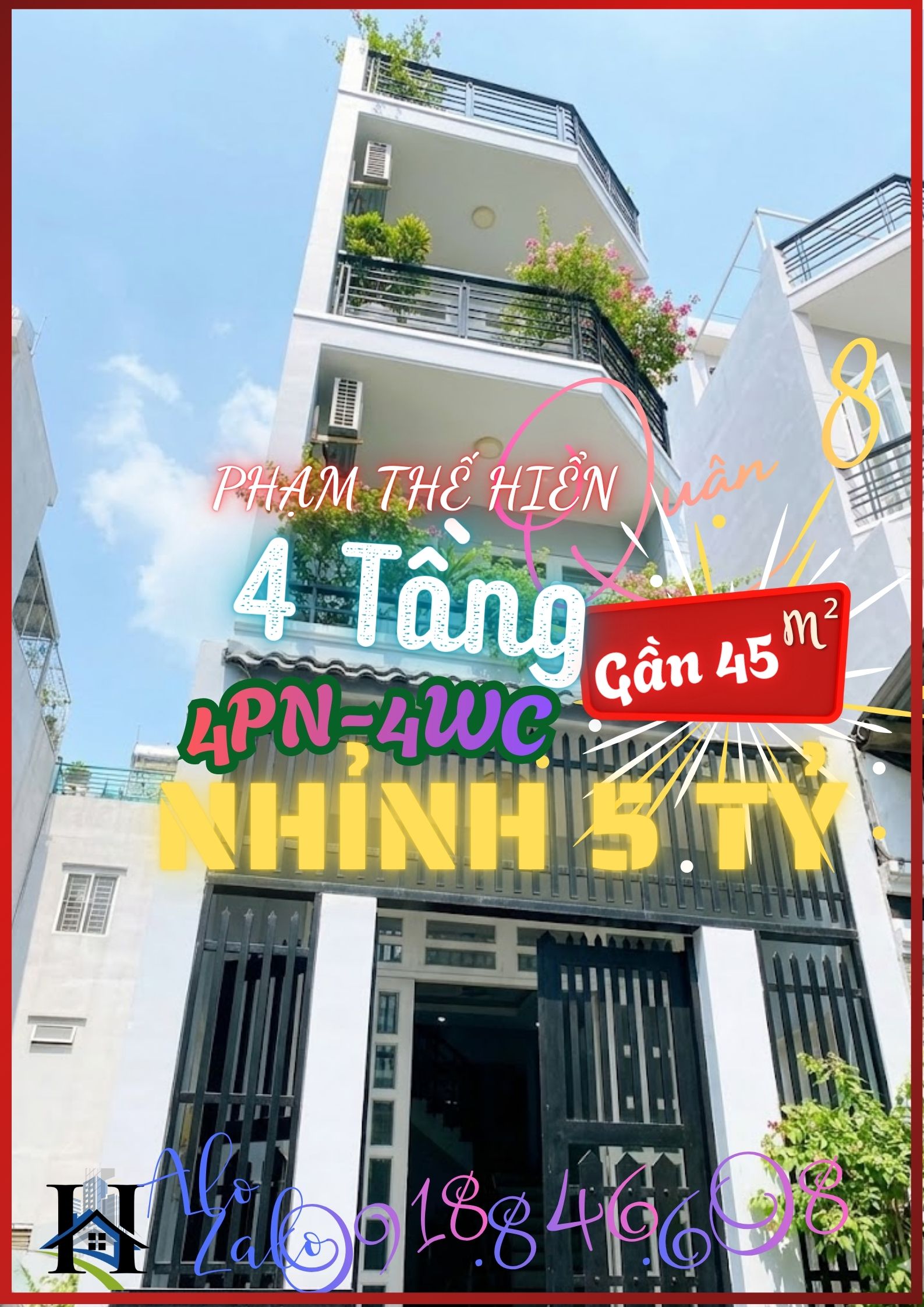 NHÀ ĐẸP NỞ HẬU Q.8 GẦN 45m², 4 TẦNG, NHỈNH 5 TỶ, 4PN, VÀO Ở NGAY, PHẠM THẾ HIỂN